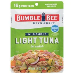 Bumble Bee Light Tuna in Water, 2.5 oz Pouch