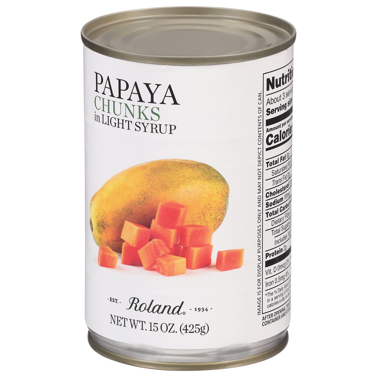 slide 9 of 9, Roland Chunks Papaya In Light Syrup 15 oz, 