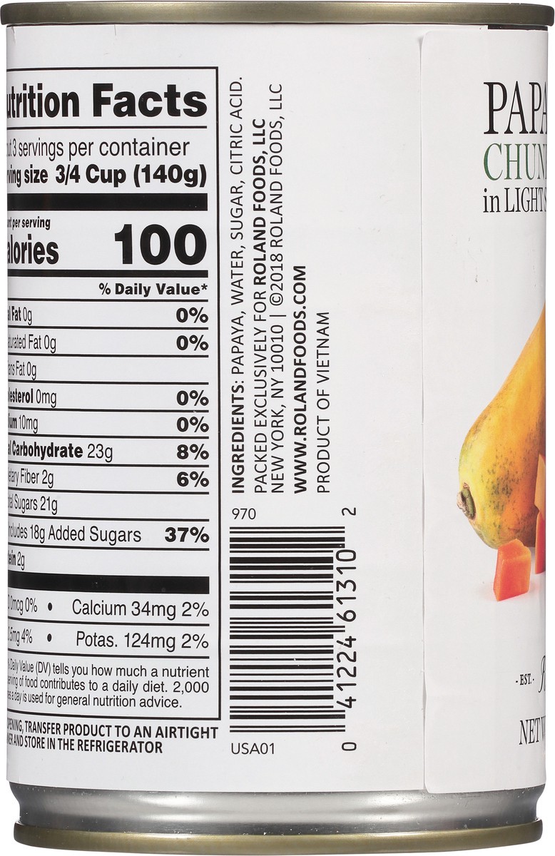 slide 8 of 9, Roland Chunks Papaya In Light Syrup 15 oz, 