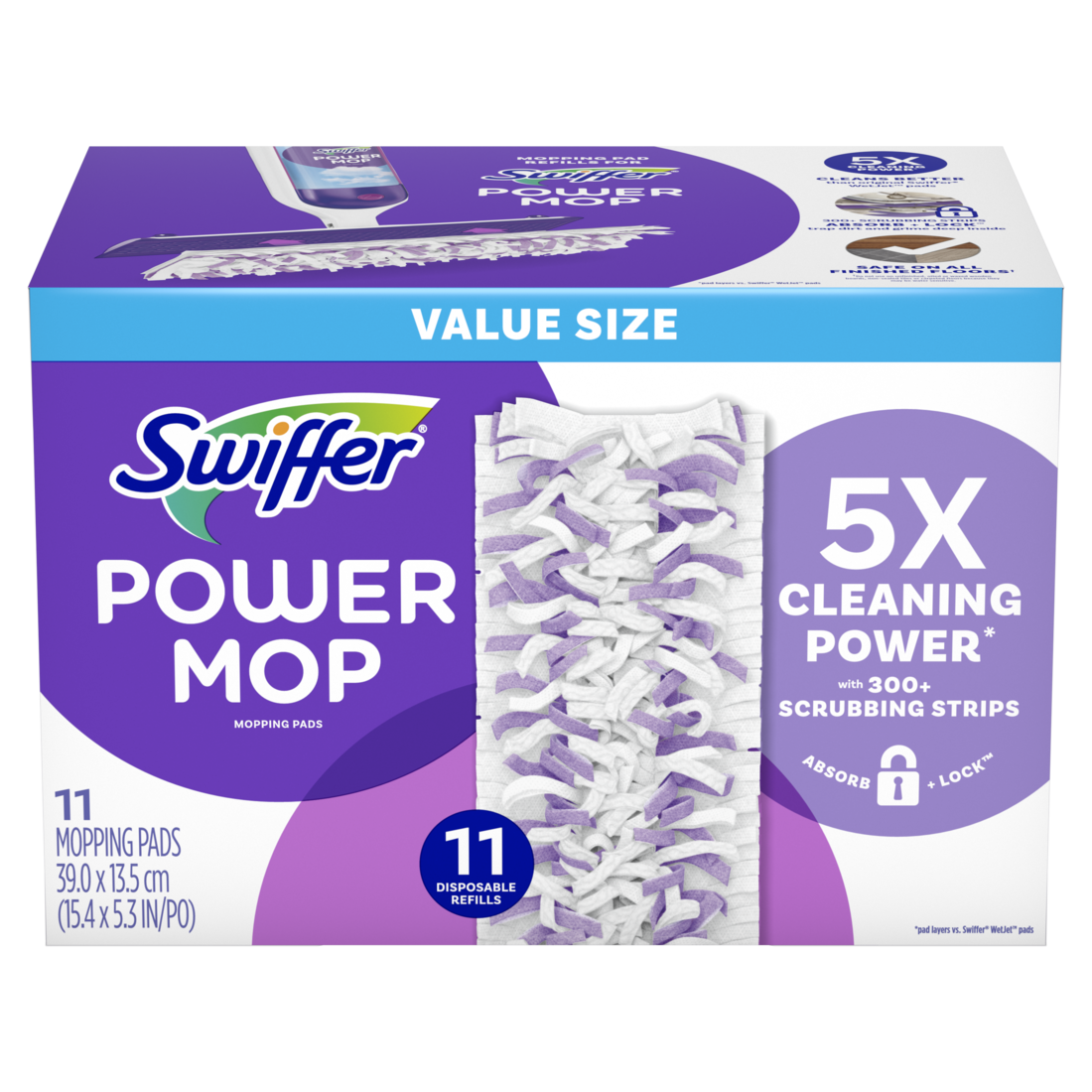 slide 1 of 9, Swiffer PowerMop Refill Pads - 11ct, 11 ct