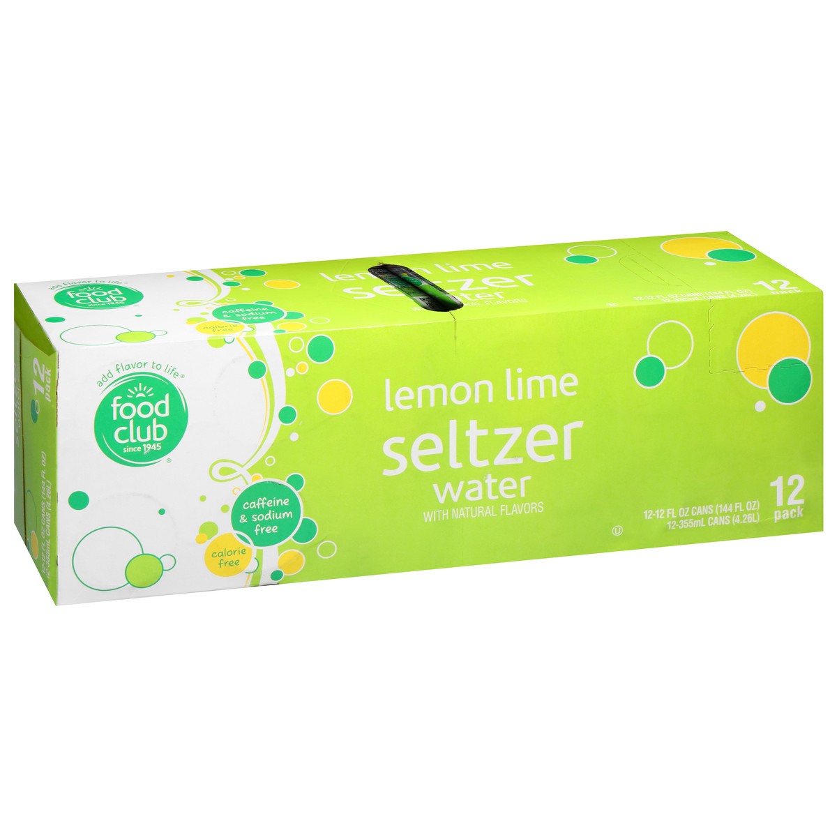 slide 14 of 14, Food Club Lemon Lime Seltzer Water Can - 12 ct, 12 ct