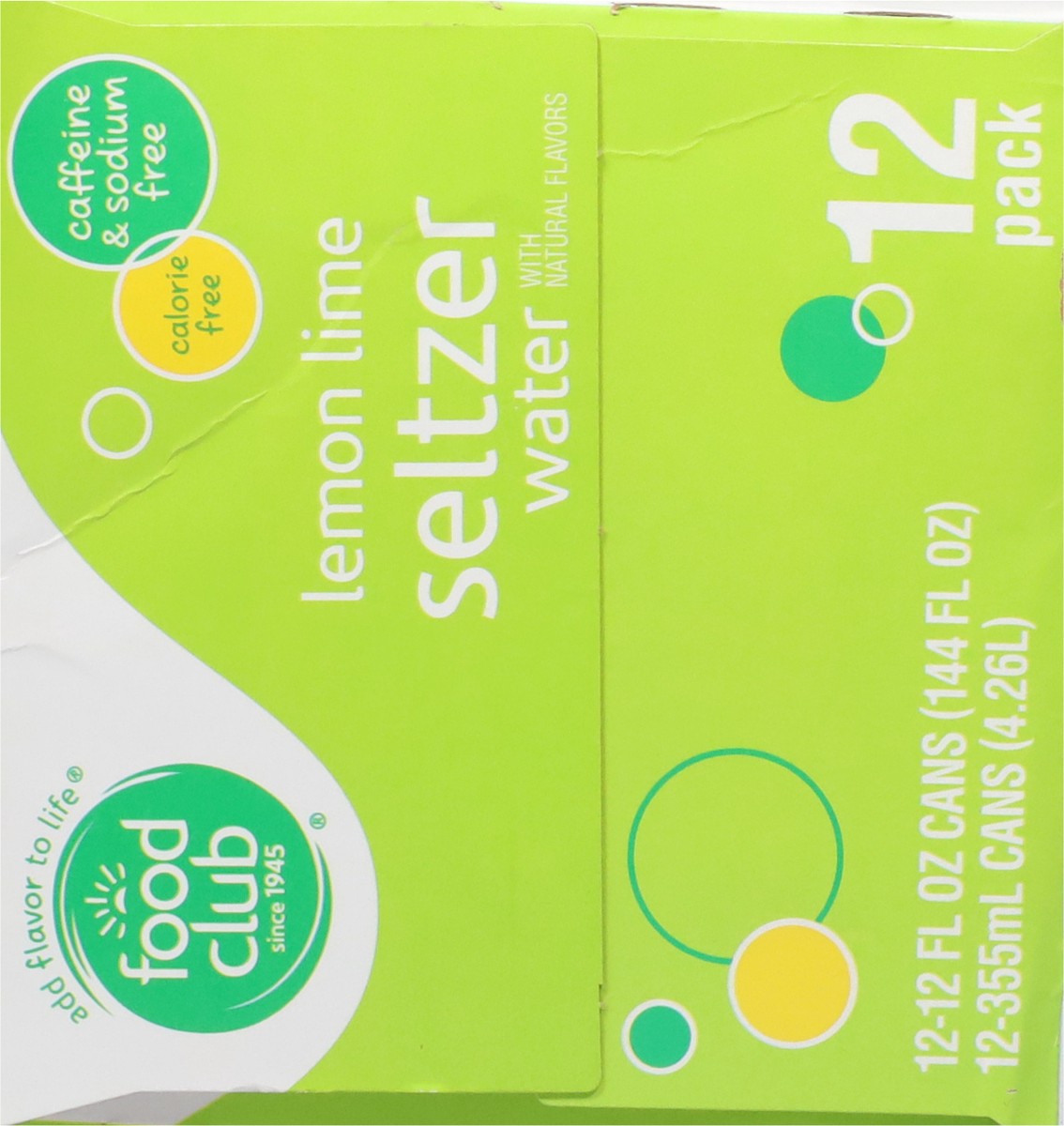 slide 10 of 14, Food Club Lemon Lime Seltzer Water Can - 12 ct, 12 ct