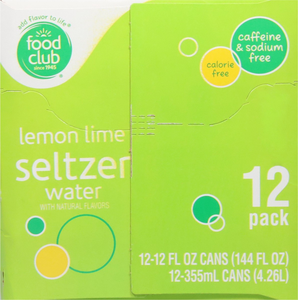 slide 4 of 14, Food Club Lemon Lime Seltzer Water Can - 12 ct, 12 ct