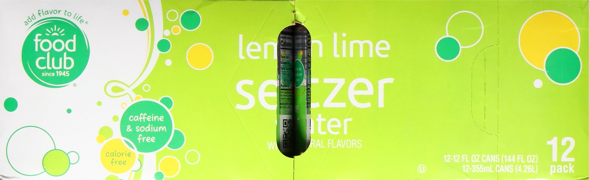 slide 11 of 14, Food Club Lemon Lime Seltzer Water Can - 12 ct, 12 ct