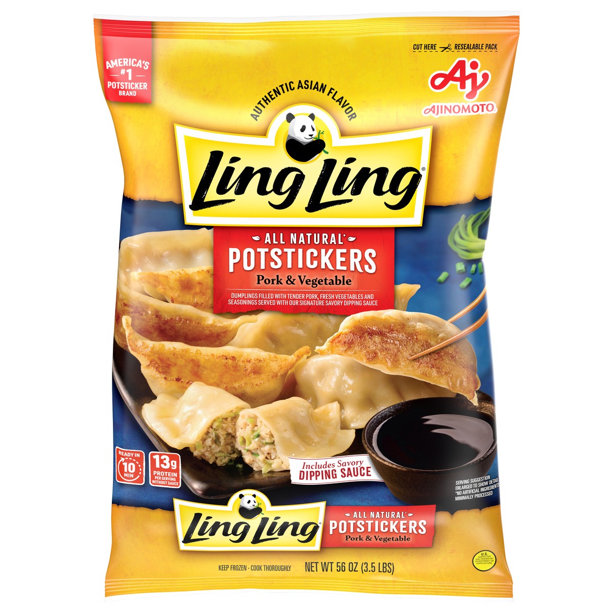 slide 1 of 13, Ling Ling Pork & Vegetable Potstickers 56 oz, 56 oz