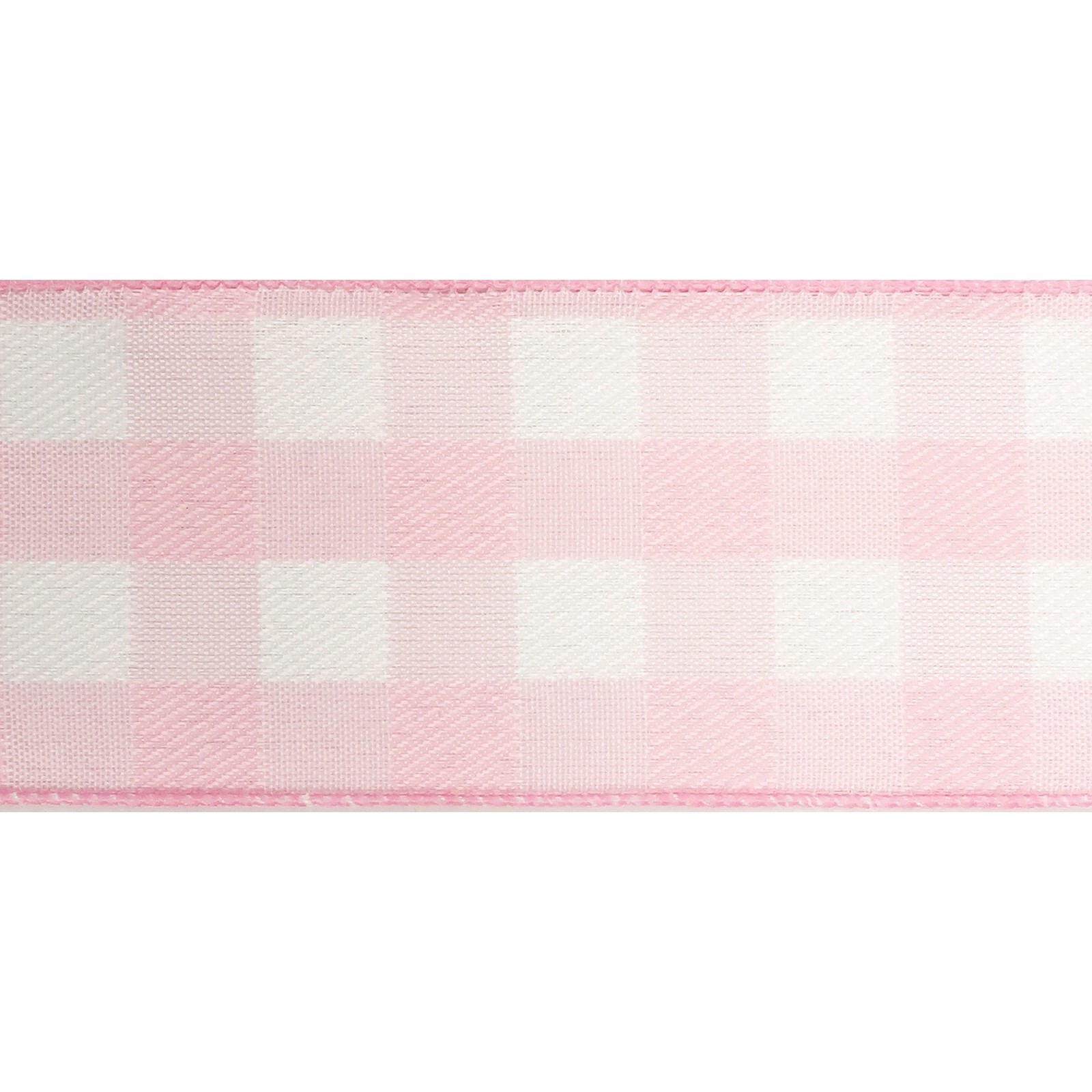 slide 4 of 4, 2.5" X 25ft. Light Pink Buffalo Check Wired Ribbon By Celebrate It Decor, 2.5 in x 25 ft