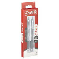 slide 21 of 29, Sharpie S-Gel Metal Barrel Gel Pens, Medium Point, 0.7 Mm, Gunmetal Barrel, Black Ink, Pack Of 2 Pens, 2 ct