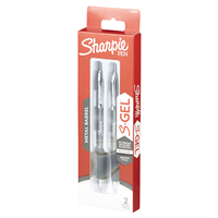 slide 22 of 29, Sharpie S-Gel Metal Barrel Gel Pens, Medium Point, 0.7 Mm, Gunmetal Barrel, Black Ink, Pack Of 2 Pens, 2 ct