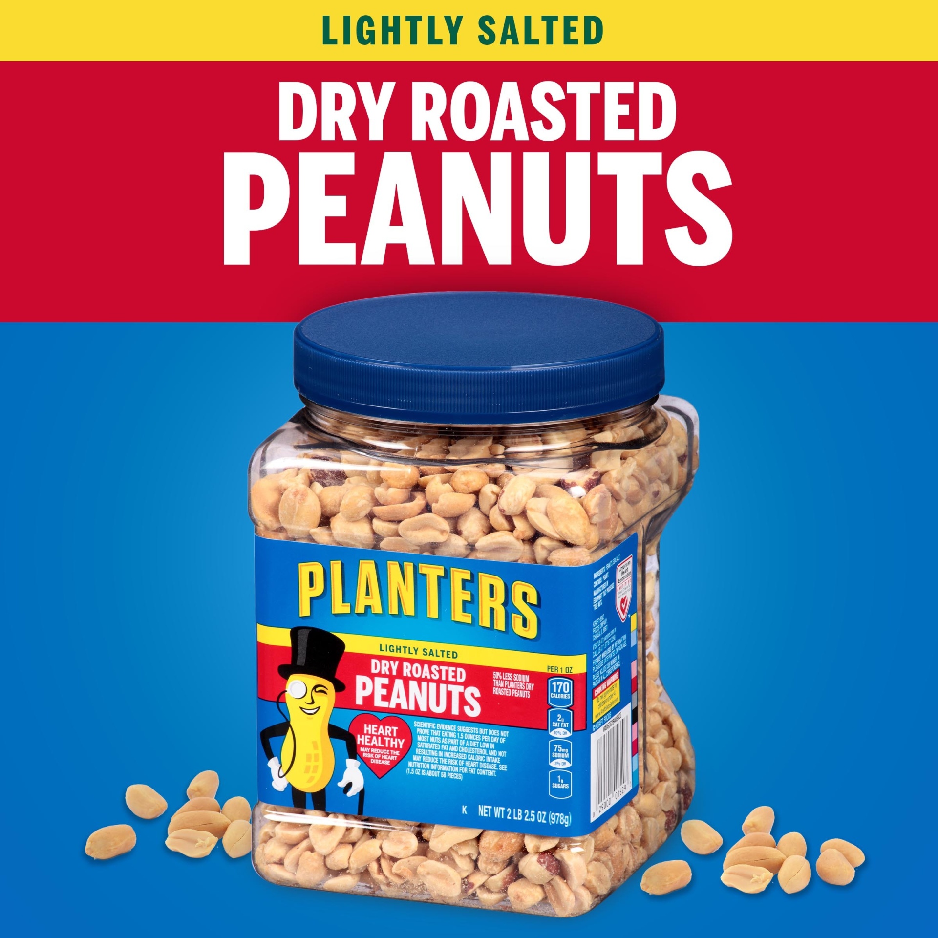 Planters Lightly Salted Dry Roasted Peanuts Party Size 34.5 oz Shipt