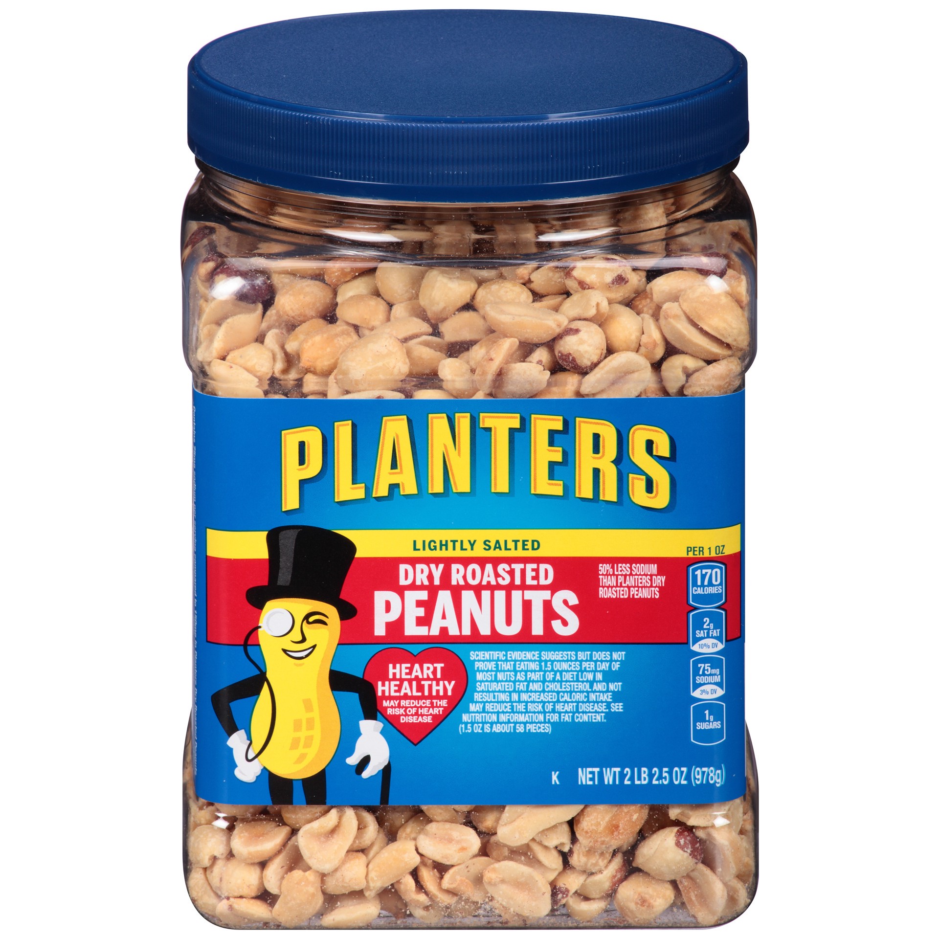 slide 1 of 9, Planters Lightly Salted Dry Roasted Peanuts 34.5 oz, 34.5 oz