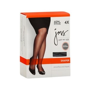 slide 1 of 1, JMS Just My Size Sheer Toe Shaper, Jet Black 4X, 1 ct