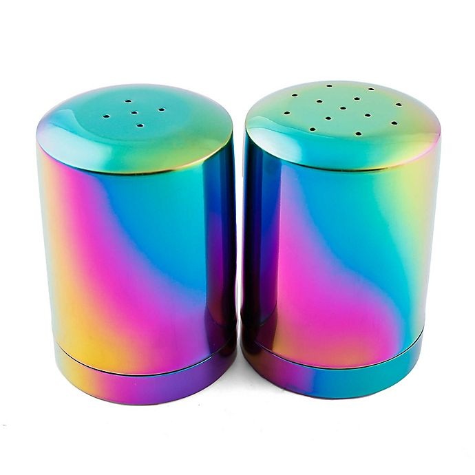 slide 1 of 2, Thirstystone Resources Metal Salt/Pepper Shakers - Rainbow set), 2 ct