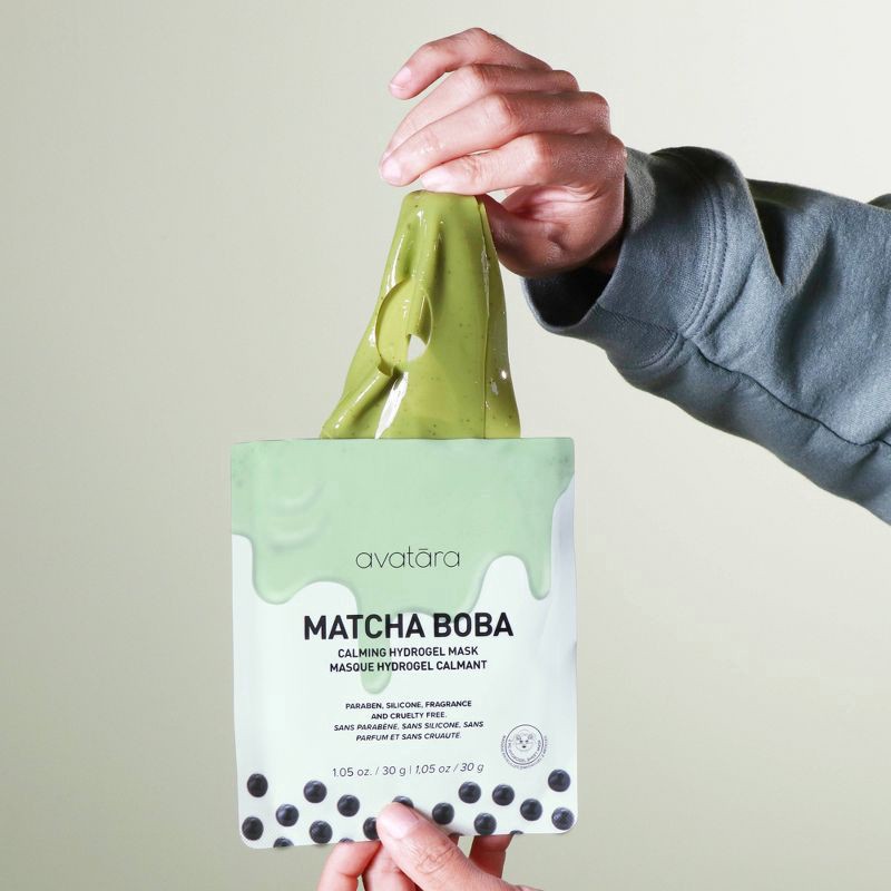 slide 5 of 5, Avatara Matcha Boba Hydrogel Face Mask - 0.98oz, 0.98 oz