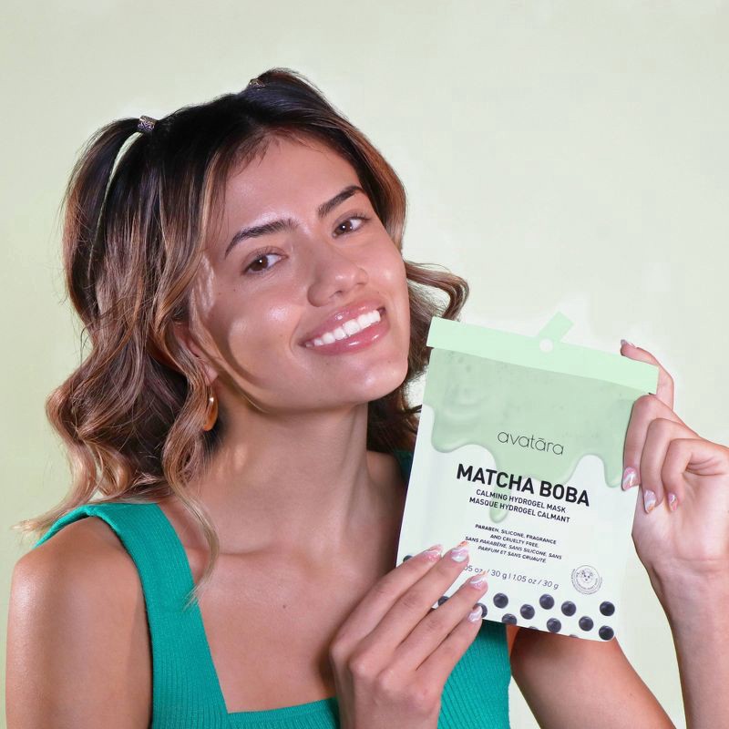 slide 3 of 5, Avatara Matcha Boba Hydrogel Face Mask - 0.98oz, 0.98 oz