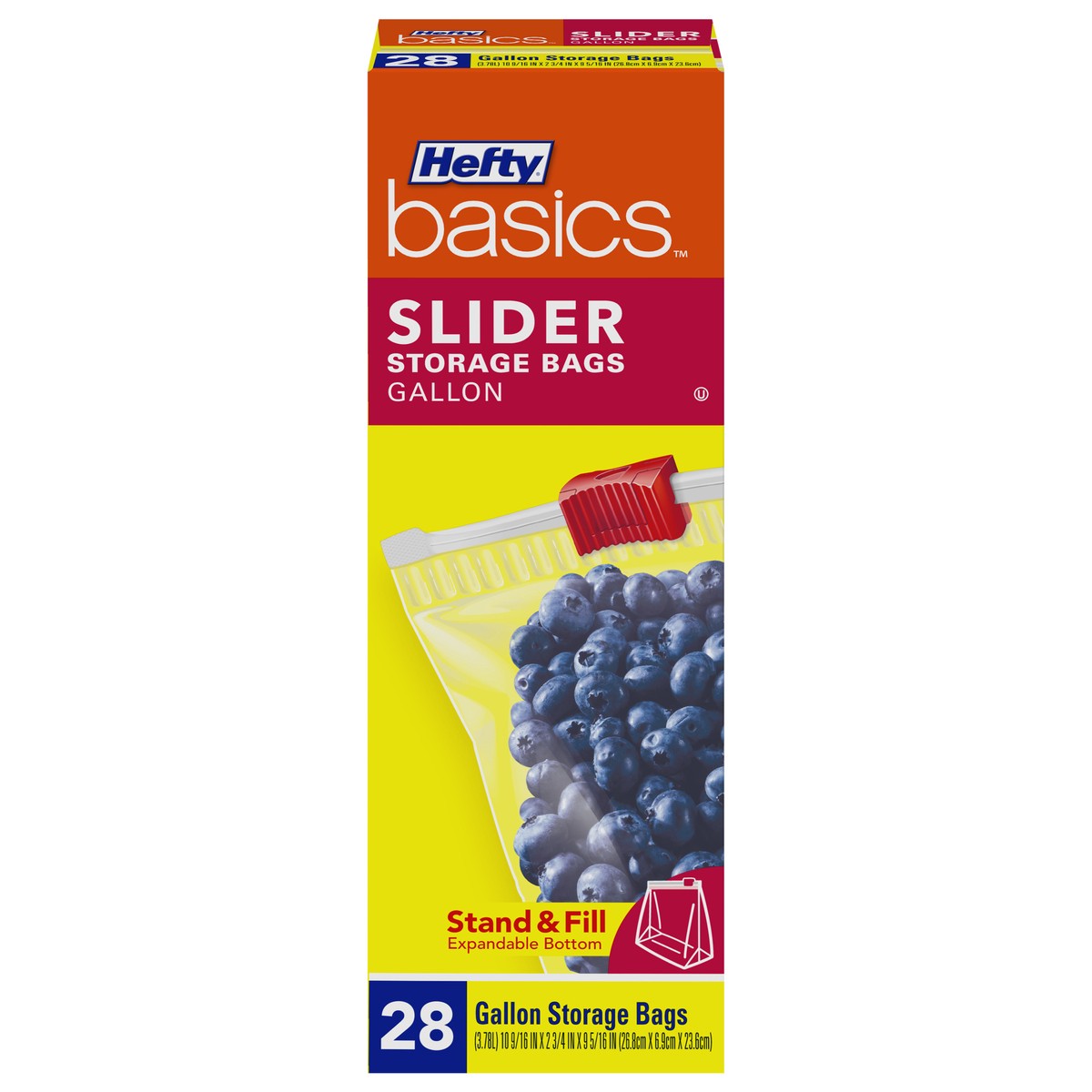 slide 4 of 4, Hefty Basics Gallon Storage 28ct, 28 ct