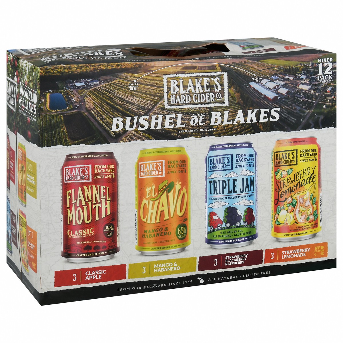 slide 1 of 11, Blake's 12 Pack Bushel of Blakes Hard Cider 12 - 12 fl oz Cans, 12 ct; 12 oz