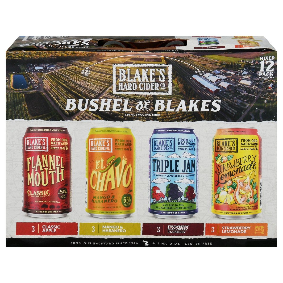 slide 1 of 11, Blake's 12 Pack Bushel of Blakes Hard Cider 12 - 12 fl oz Cans, 12 ct; 12 oz