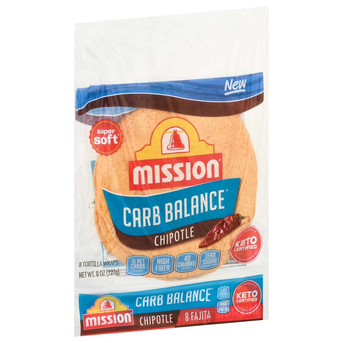 slide 7 of 13, Mission Carb Balance Chipotle Flour Tortillas, Fajita Size, 8 Count, 8 ct
