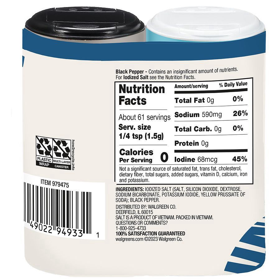 slide 4 of 5, Nice! Iodized Salt And Pepper Shakers, 1 ct