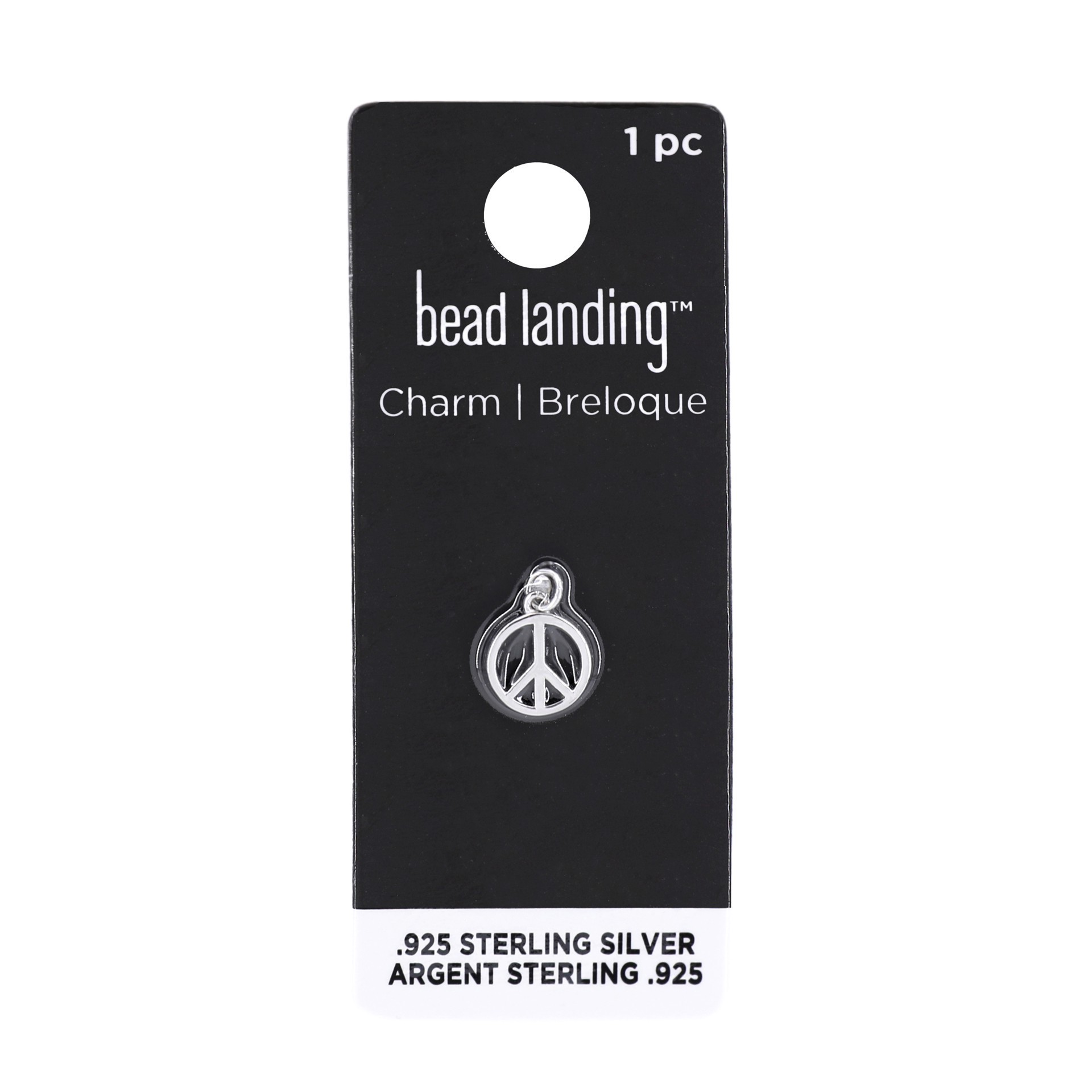 slide 6 of 6, Sterling Silver Peace Icon Charm By Bead Landing, 0.35 in x 0.43 in x 0.08 in