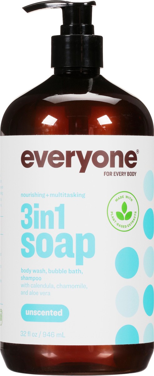 slide 1 of 9, Everyone Unscented 3-in-1 Soap 32 fl oz Pump, 32 oz