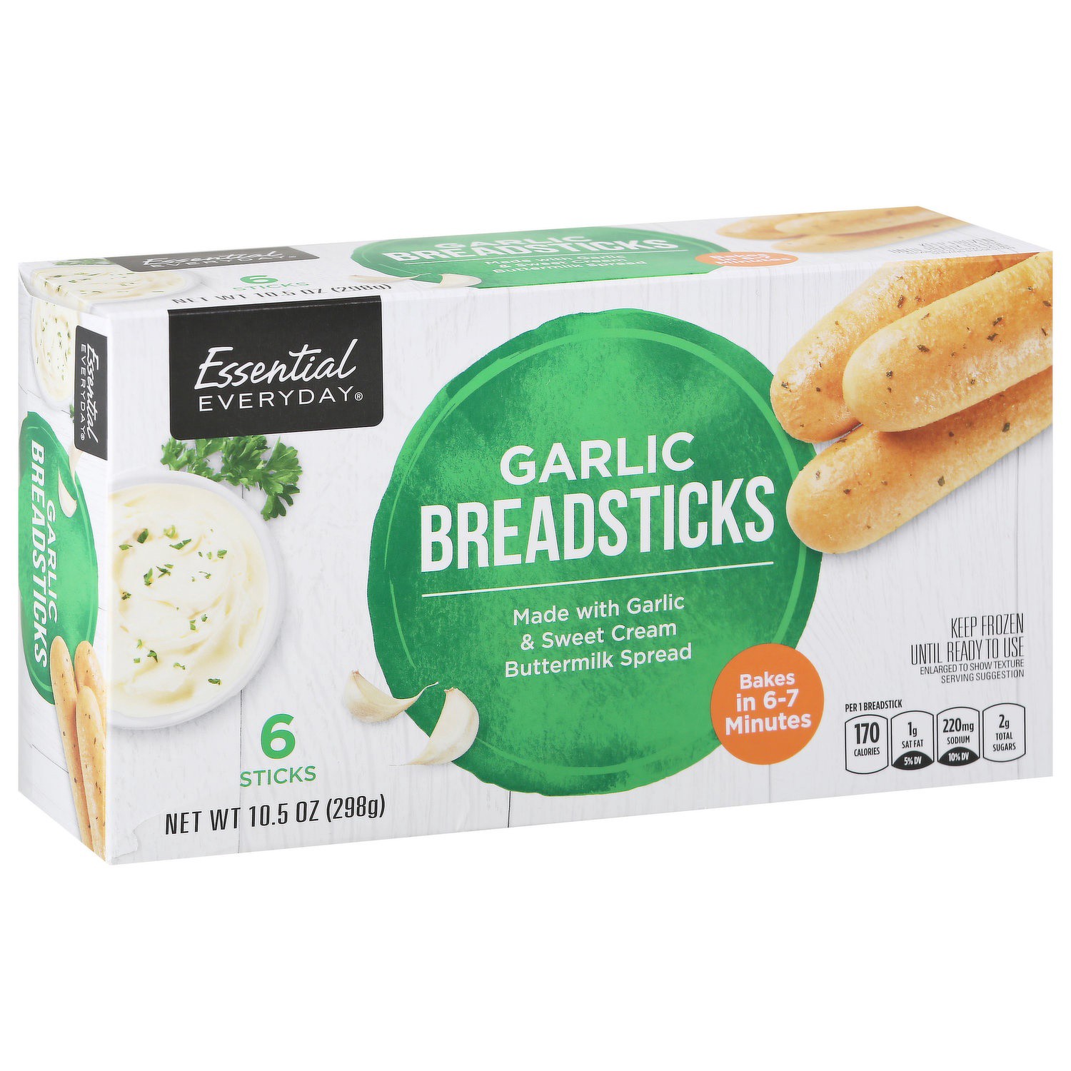 slide 1 of 1, Essential Everyday E-Day Garlic Breadstick, 10.5 oz