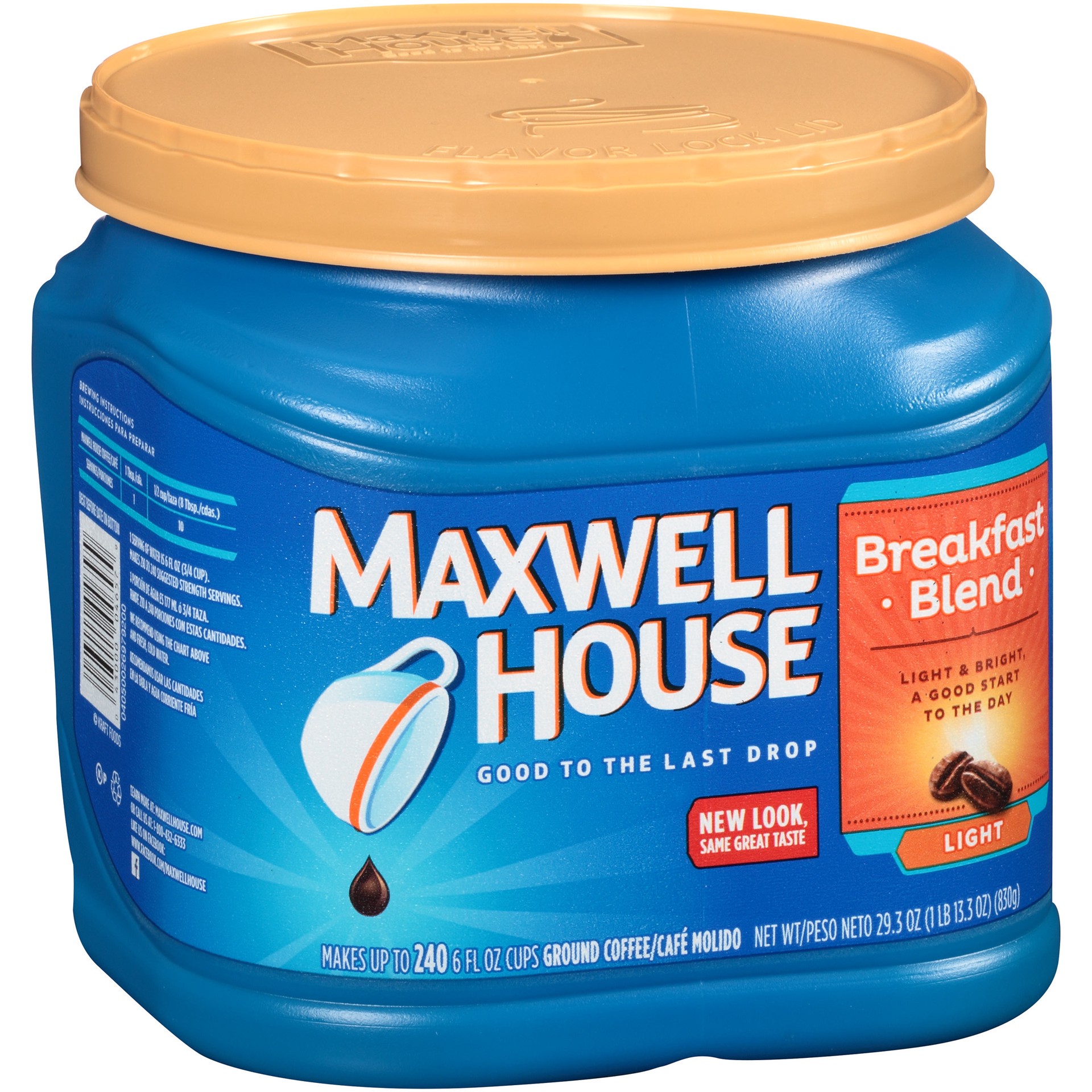 slide 4 of 4, Maxwell House Breakfast Blend Ground Coffee 29.3 oz Canister, 29.3 oz