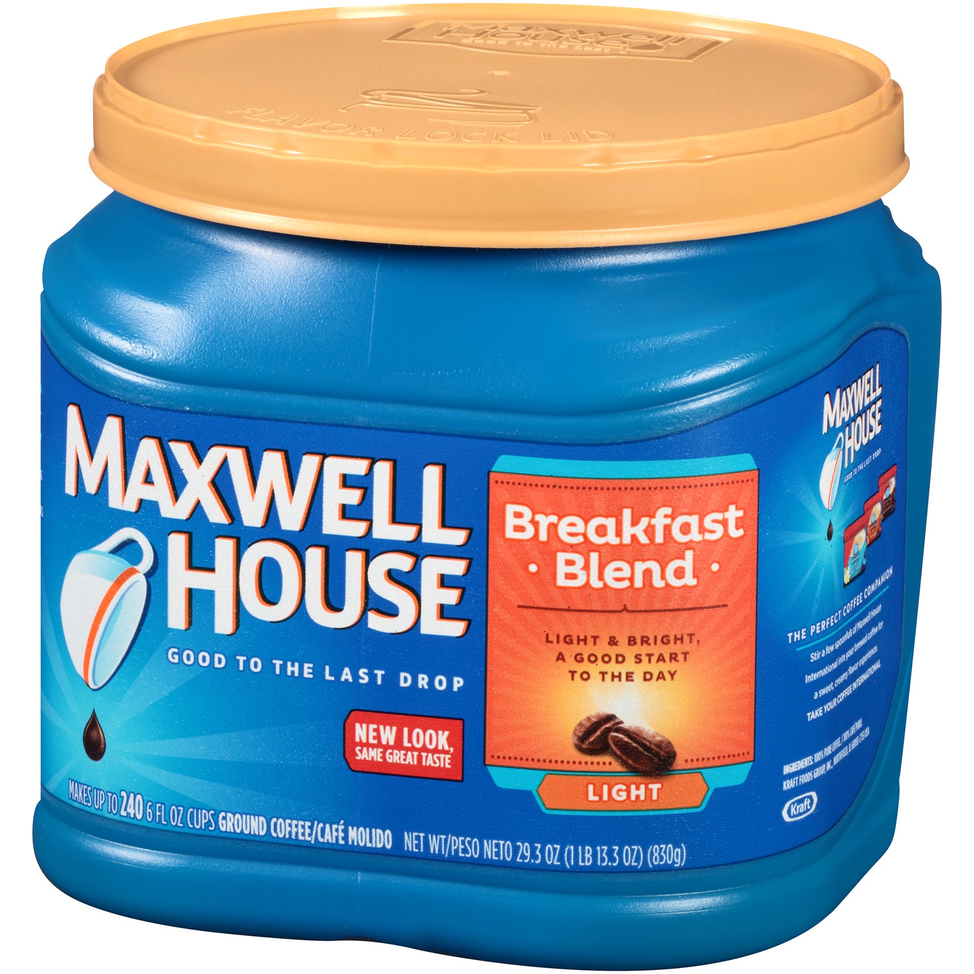 slide 2 of 4, Maxwell House Breakfast Blend Ground Coffee 29.3 oz Canister, 29.3 oz