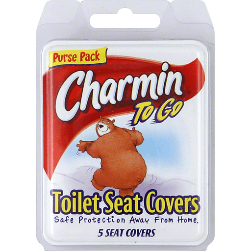 slide 1 of 2, Charmin To Go Toilet Seat Covers, Purse Pack, 5 ct