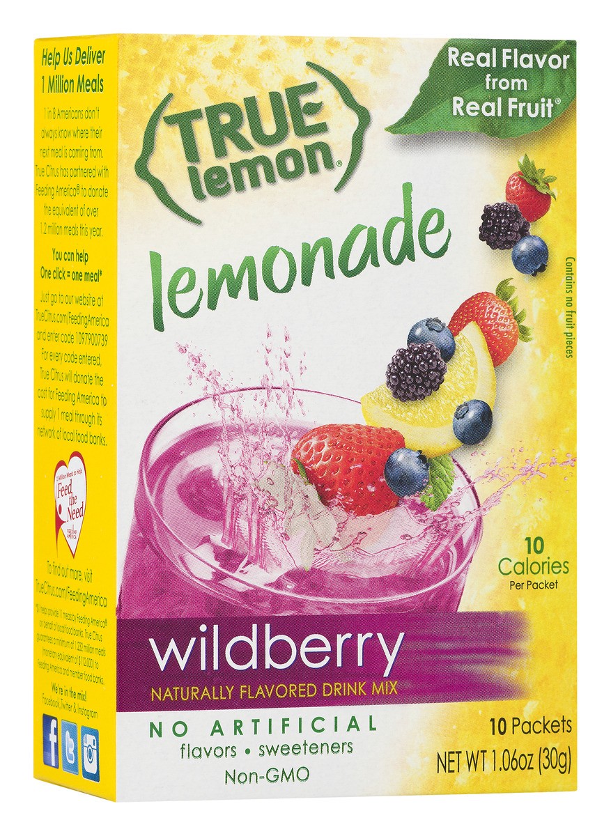 slide 3 of 11, True Lemon Lemonade Wildberry Drink Mix Packet - 10 ct, 10 ct