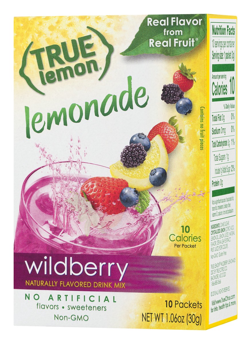 slide 4 of 11, True Lemon Lemonade Wildberry Drink Mix Packet - 10 ct, 10 ct