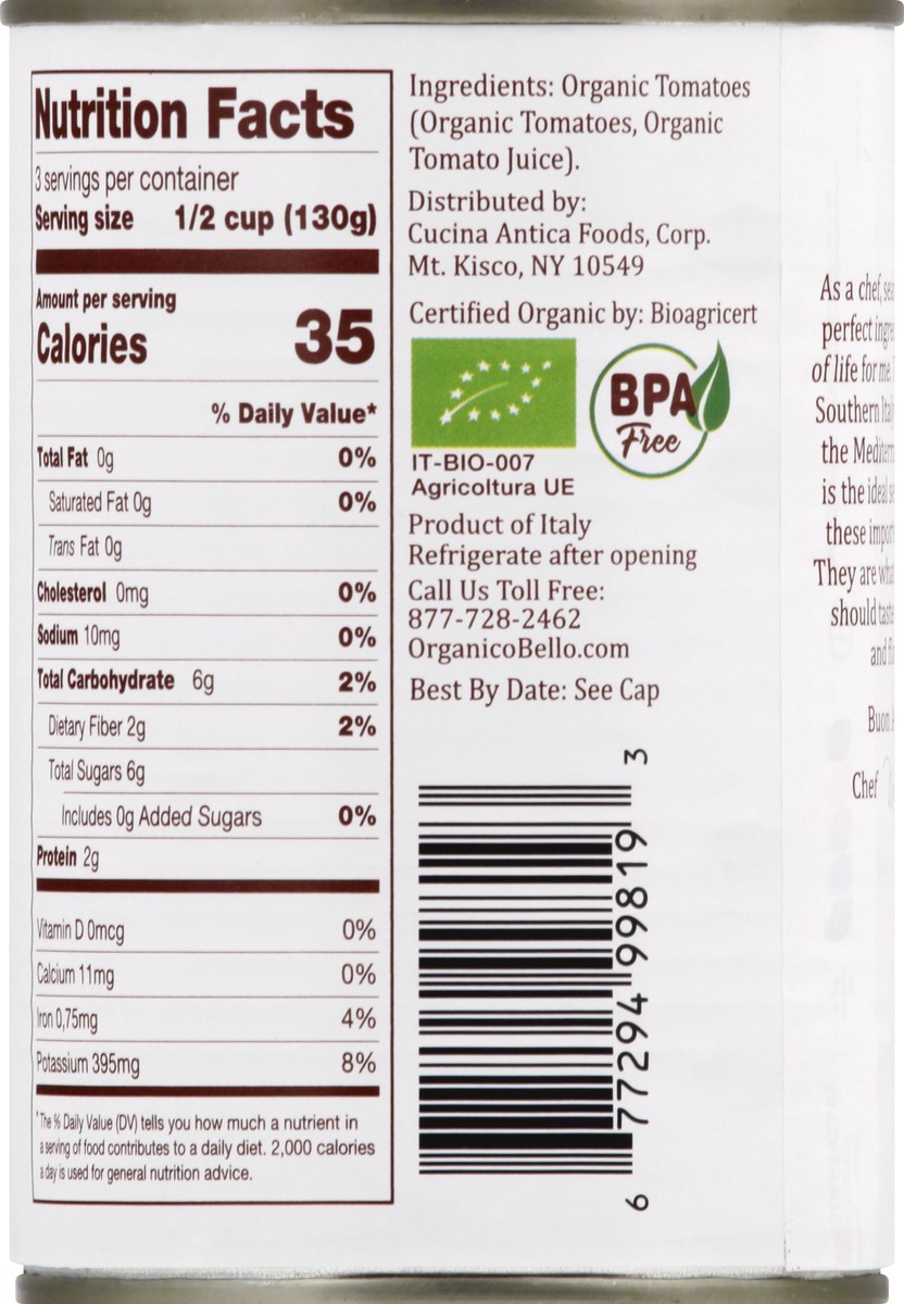 slide 5 of 9, Organico Bello Imported Southern Italian Organic Tomatoes 14.28 oz, 14.28 oz