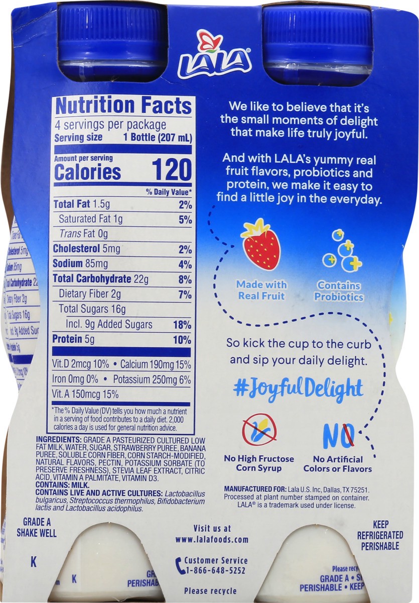 slide 9 of 11, LALA Strawberry Banana Yogurt Smoothie - 4 ct, 4 ct
