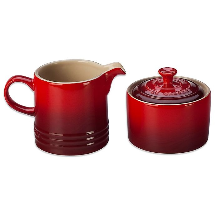 slide 1 of 1, Le Creuset Cream and Sugar Set - Cherry, 2 ct