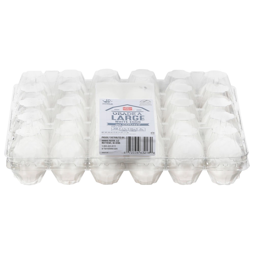 slide 1 of 4, Harris Teeter White Eggs, 30 ct