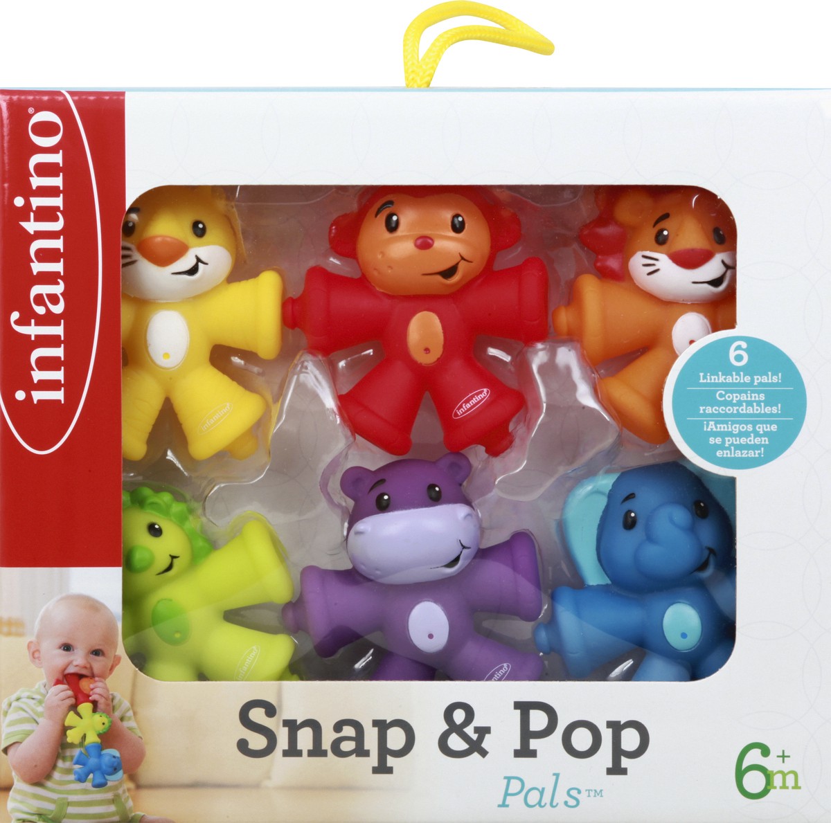 slide 5 of 11, Infantino Pals Snap & Pop 6+ Months Toys 1 ea, 1 ct