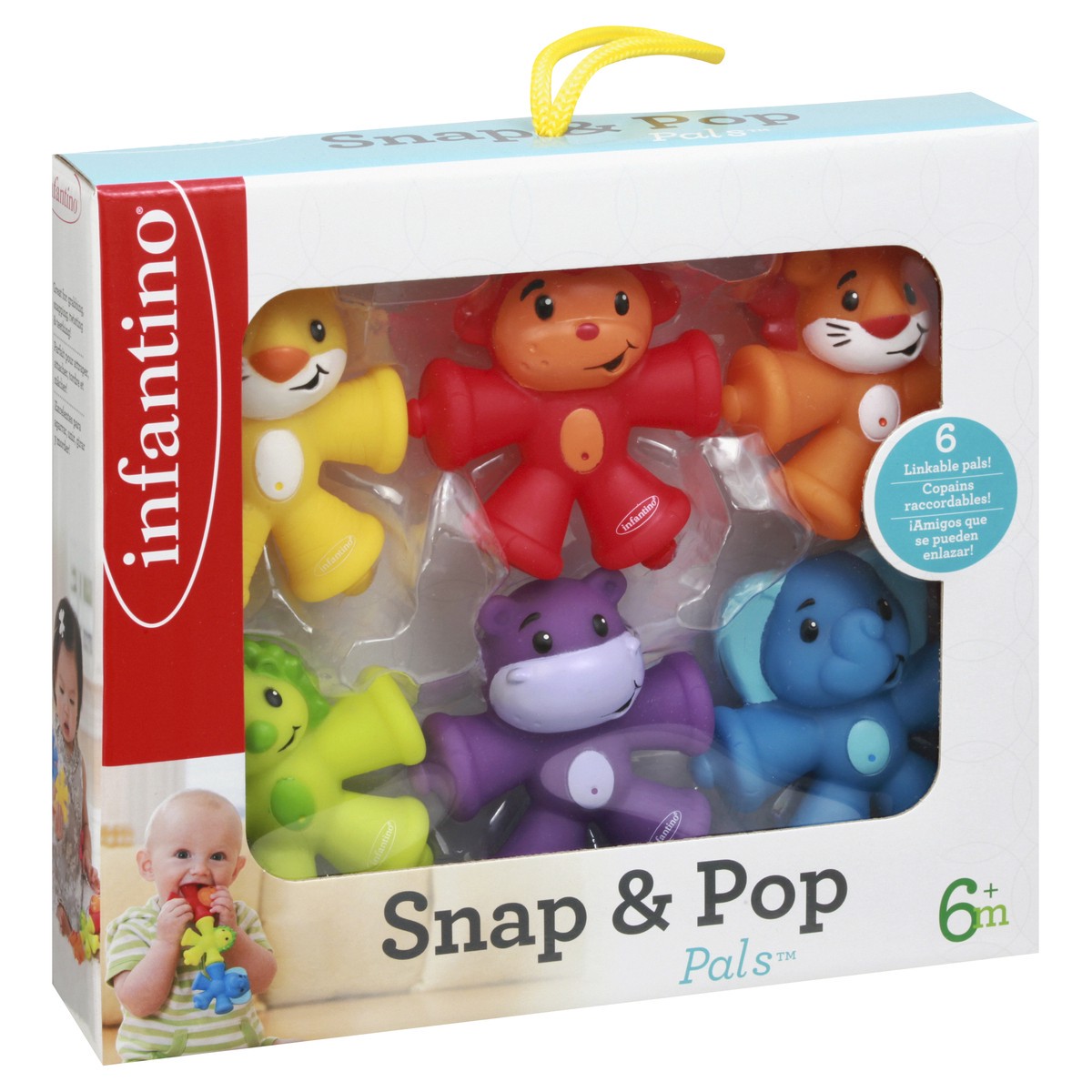 slide 3 of 11, Infantino Pals Snap & Pop 6+ Months Toys 1 ea, 1 ct