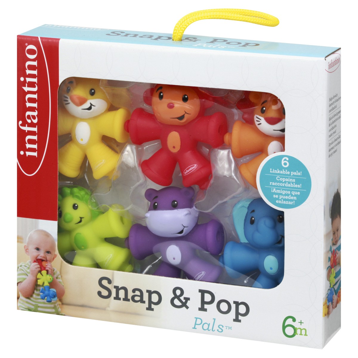 slide 8 of 11, Infantino Pals Snap & Pop 6+ Months Toys 1 ea, 1 ct