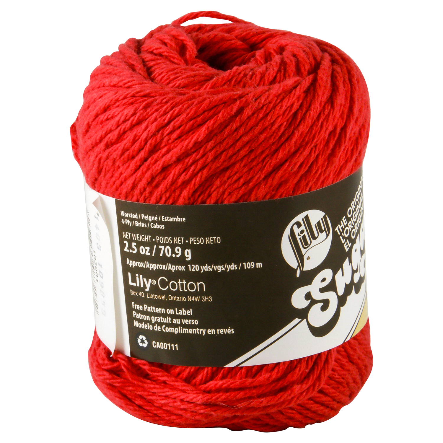 slide 2 of 3, Lily Sugar N'Cream the Original Yarn, Red, 1 ct