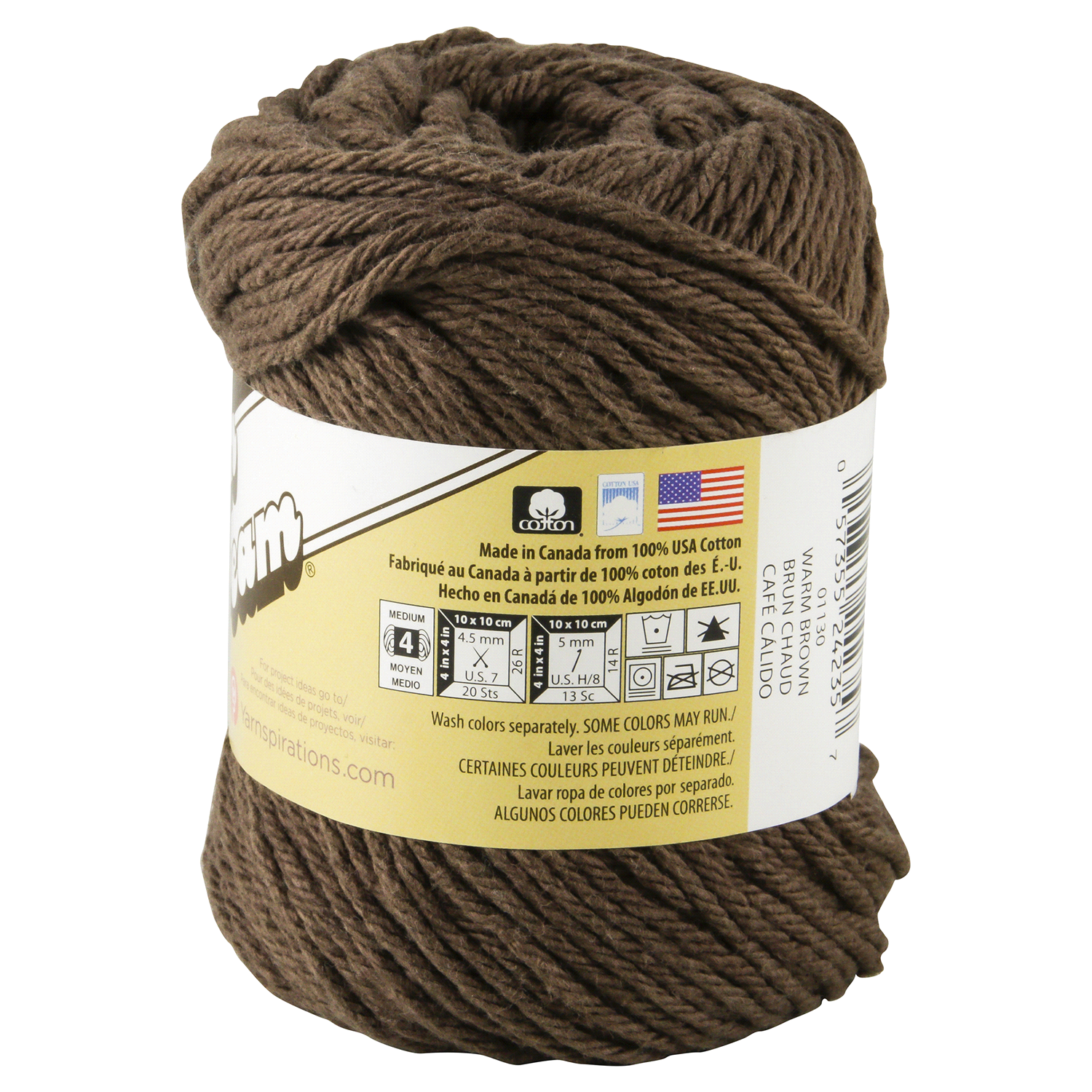 slide 3 of 3, Lily Sugar'N Cream Yarn - Warm Brown, 1 ct