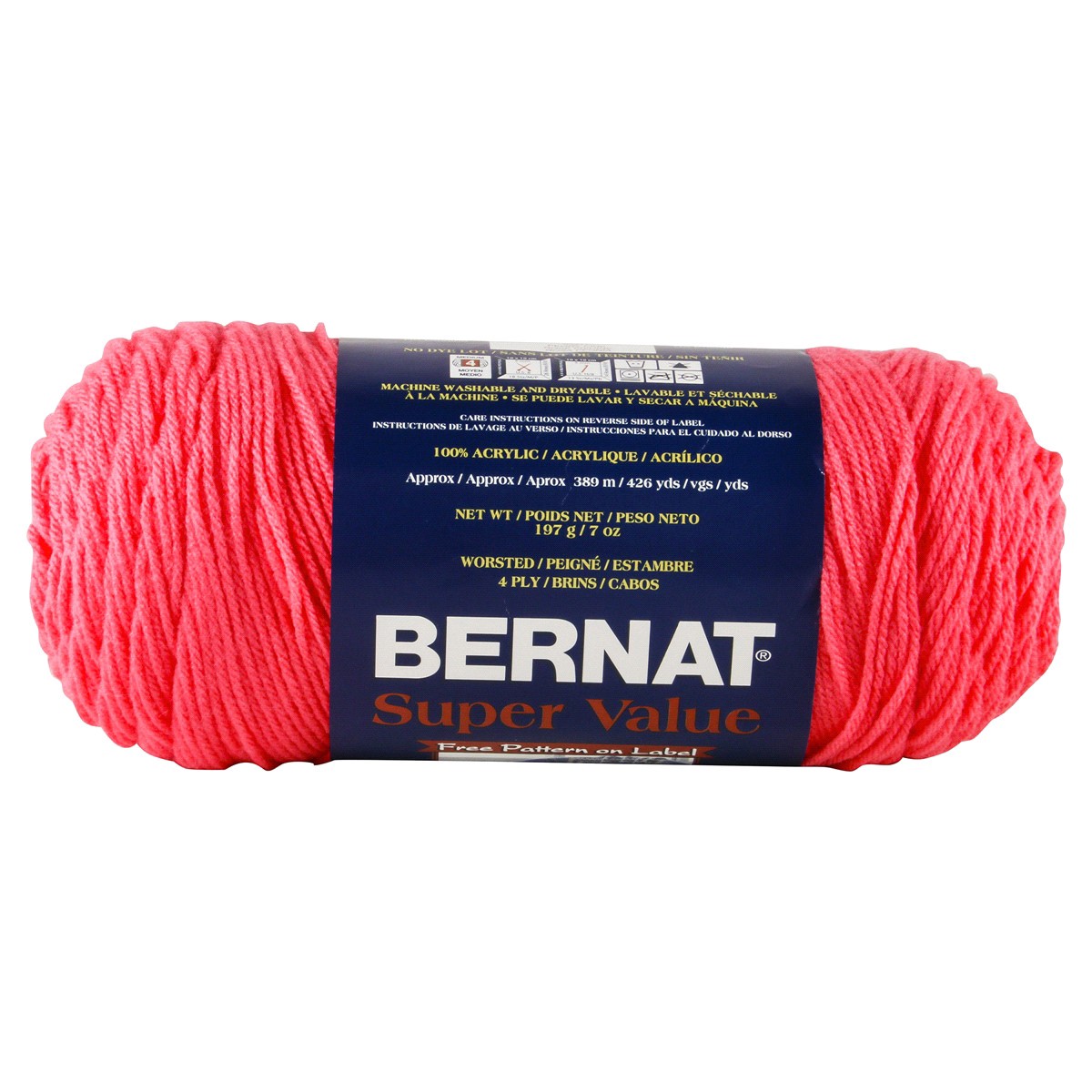 slide 2 of 3, Bernat Super Value Yarn - Peony Pink, 1 ct