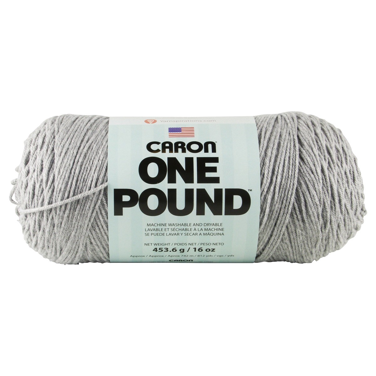 slide 1 of 3, Caron One Pound Yarn, Soft Grey Mix, 16 oz