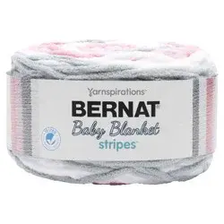 Bernat Baby Blanket Stripes Yarn, Ballerina, 220 yds