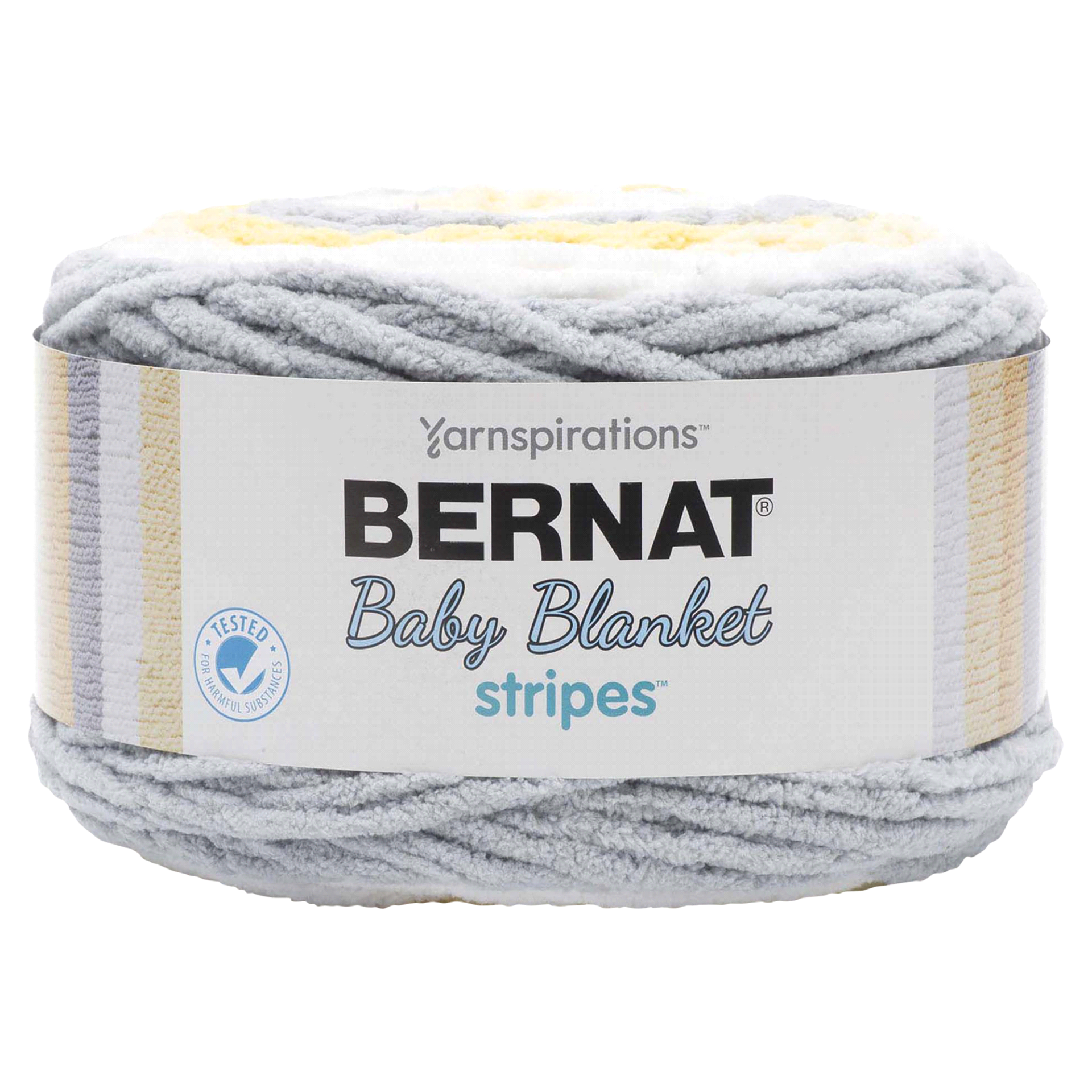 Bernat Baby Blanket Stripes Yarn, Sunshine, 220 yds 10.5 oz