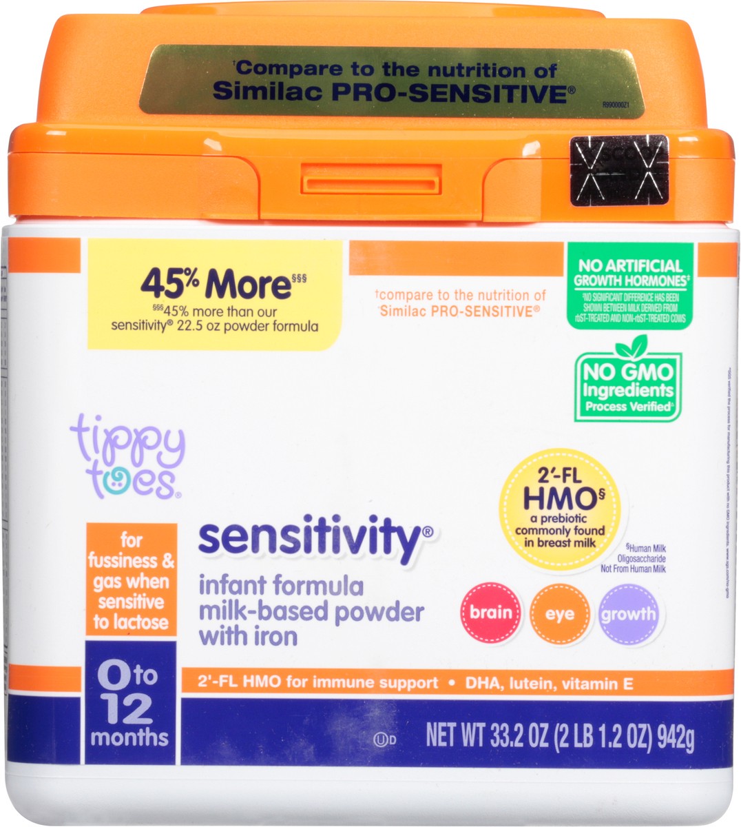 slide 10 of 14, Tippy Toes Milk-Based Powder Sensitivity Infant Formula 33.2 oz, 33.20 oz