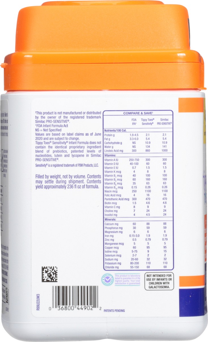 slide 9 of 14, Tippy Toes Milk-Based Powder Sensitivity Infant Formula 33.2 oz, 33.20 oz