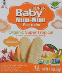 Mum-Mum Baby Organic Super Tropical Rice Rusks 12 - 2 ct Packs