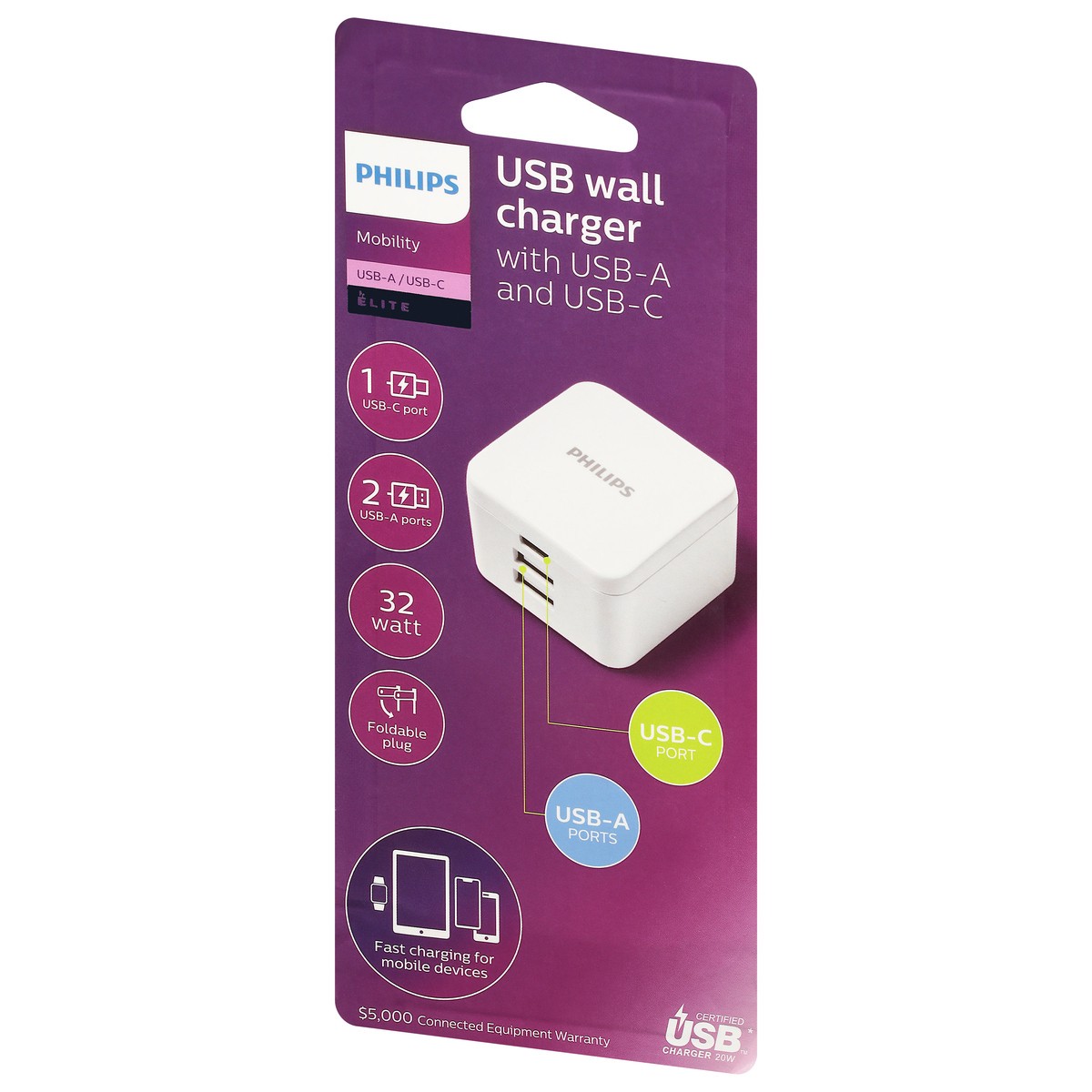 slide 2 of 9, Philips Usb 3-Port Charger, 1 ct