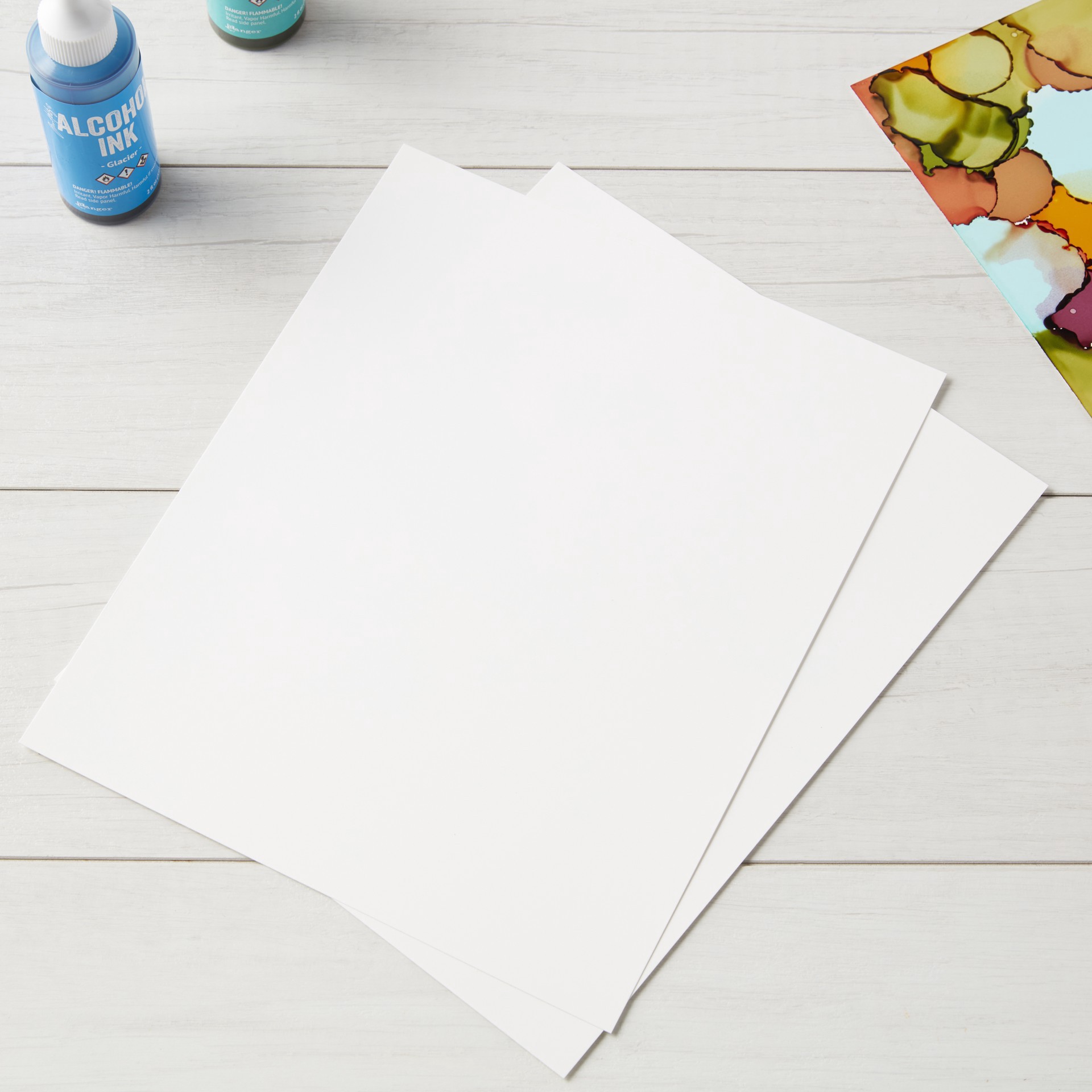 slide 3 of 6, Ranger Tim Holtz Alcohol Ink Yupo White Cardstock, 8 in x 10 in