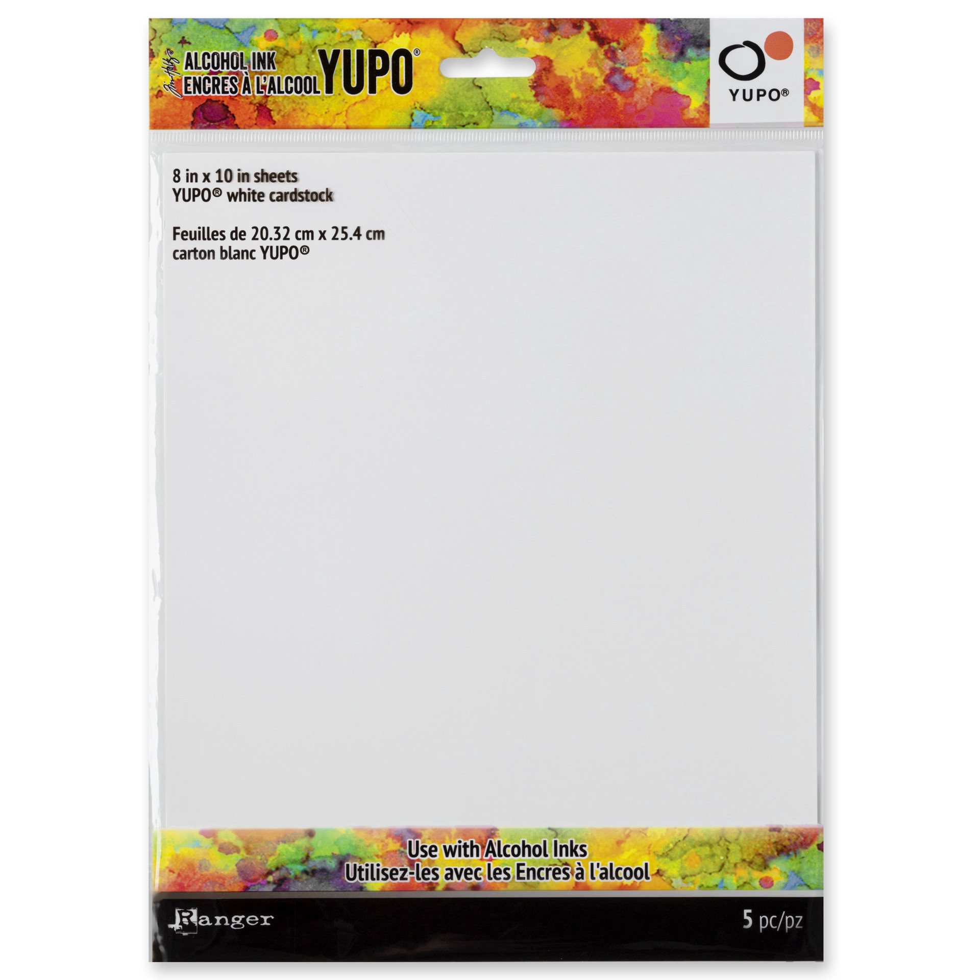 slide 4 of 6, Ranger Tim Holtz Alcohol Ink Yupo White Cardstock, 8 in x 10 in